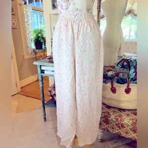 Belle Notte shabby Chic Floral Pink rayon pajama pants M/L